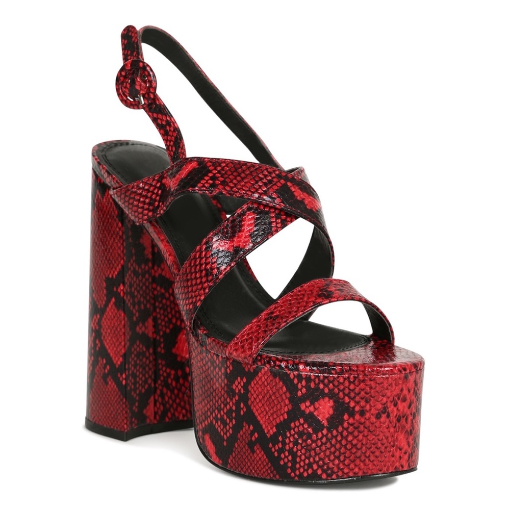 Liliana Snake Print Chunky Heel Platform